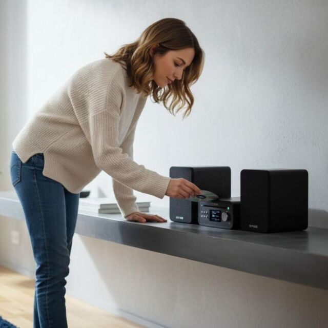 PURE 255604 Classic Stereo Mini - The Charming Micro Stereo System, Black
