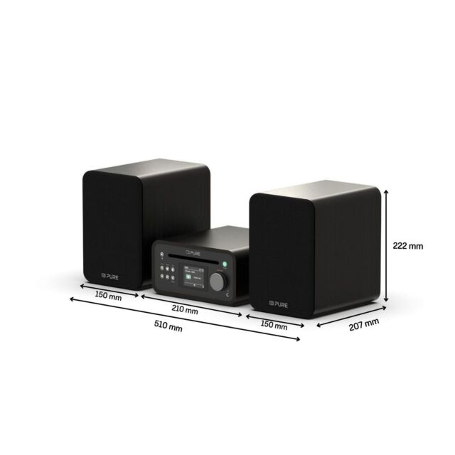 PURE 255604 Classic Stereo Mini - The Charming Micro Stereo System, Black
