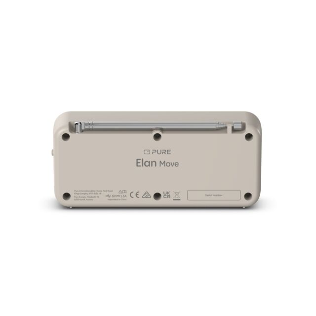 PURE 255878 Elan Move - Portable Dab+ + FM Radio With Bluetooth, Sand