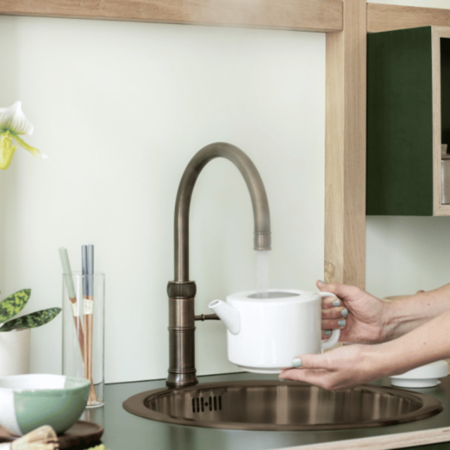 Quooker CFNRPTB Tap Classic Fusion Round patinated brass