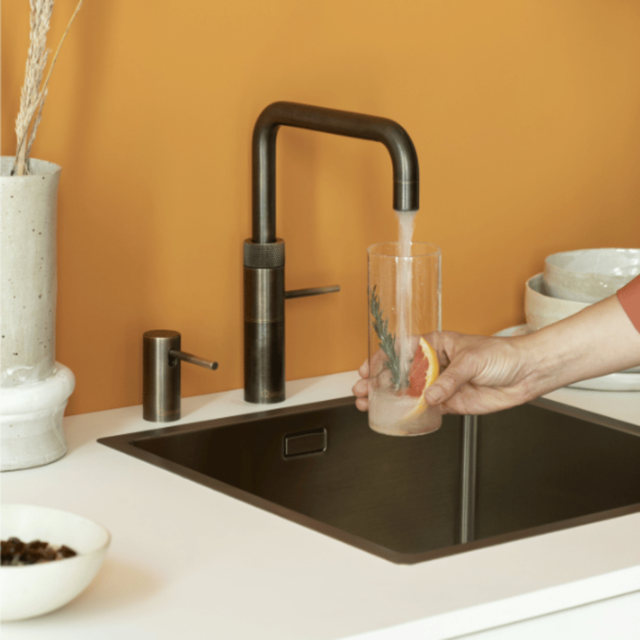 Quooker FNSPTB Tap Fusion Square patinated brass