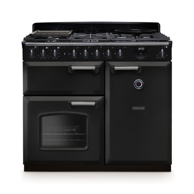 Rangemaster CLDL100DFPCBL/CM1 14639 CLASSIC DLX 100 DF CHRCL BLCK CM GB/IE