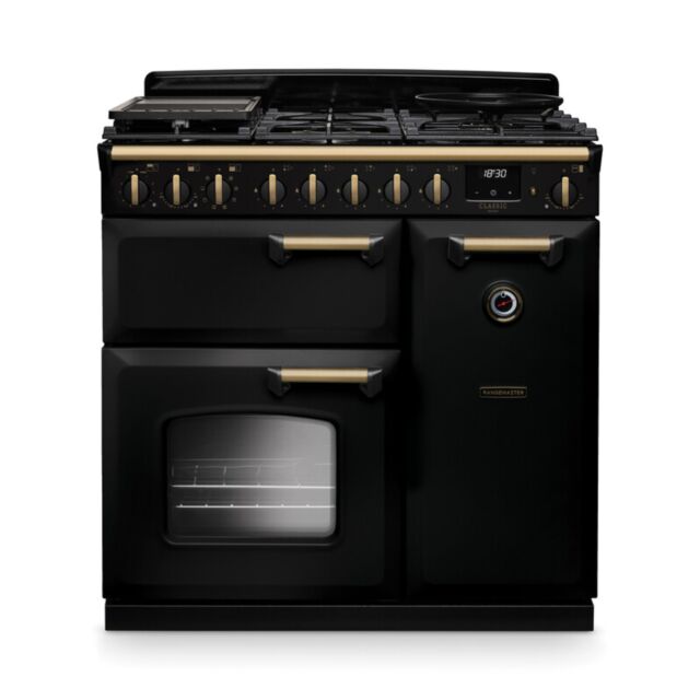 Rangemaster CLDL90DFPGBL/AB1 18255 CLASSIC DLX 90 DF GLSS BLCK AB GB/IE