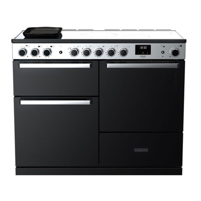 Rangemaster EDDLB110EIGBLK/CM1 Edge Deluxe 110Cm Induction Range Cooker - Black Glass Finish
