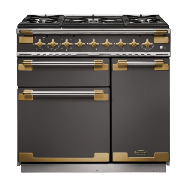 Rangemaster ELS90DFFSL/AB 135290 ELISE 90 DF SLATE ANTIQUE BRASS GB/IE