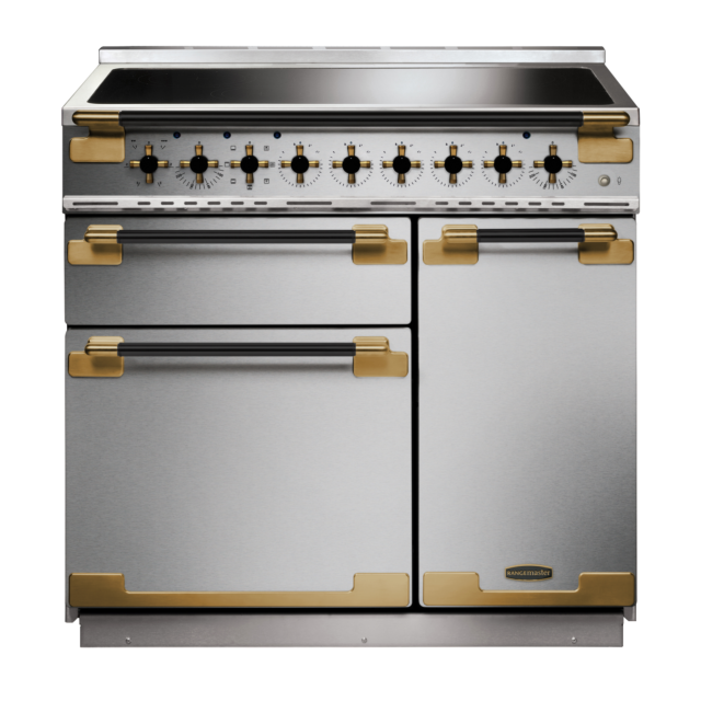 Rangemaster ELS90EISS/AB 135350 ELISE 90 IND. ST/STEEL ANTIQUE BRASS GB/IE