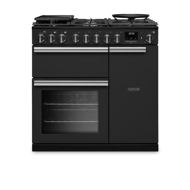 Rangemaster PRDL90DFPCBL/CM1 15503 NEW PROFESS DLX 90 DF CHRCL BLK CM GB/IE