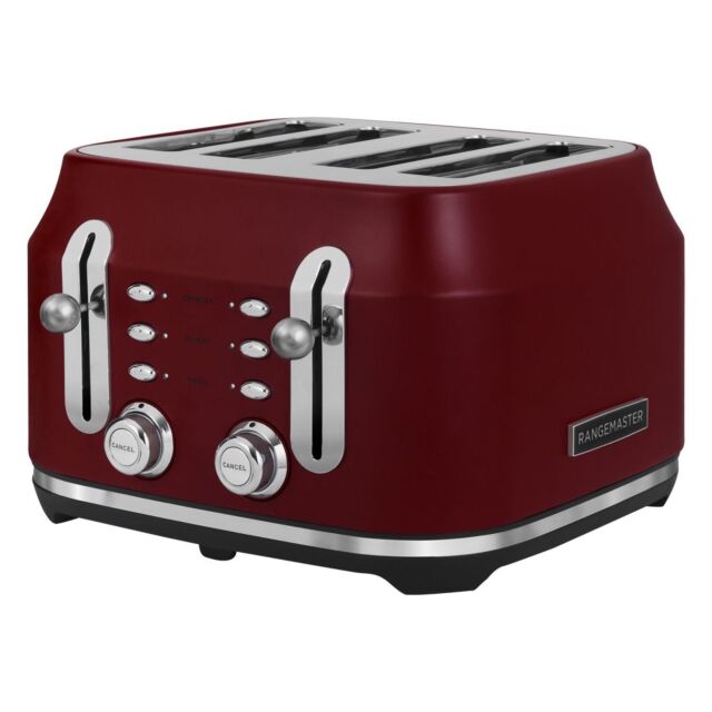 Rangemaster RMCL4S304 BU 4-Slice Long Slot Toaster, variable browning controls, high-lift function,