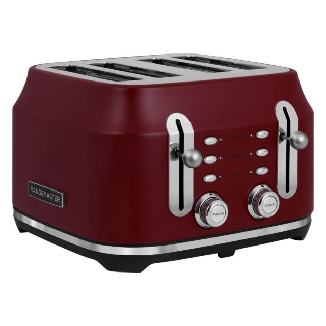Rangemaster RMCL4S304 BU 4-Slice Long Slot Toaster, variable browning controls, high-lift function,