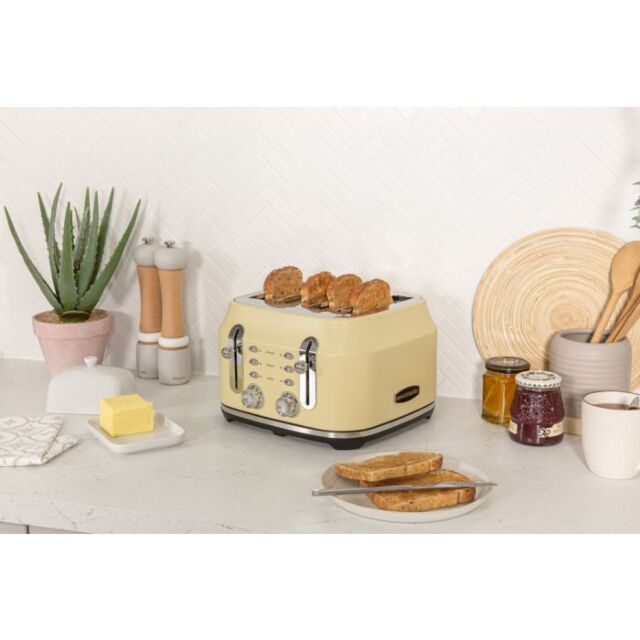 Rangemaster RMCL4S304 CM 4-Slice Long Slot Toaster, variable browning controls, high-lift function,