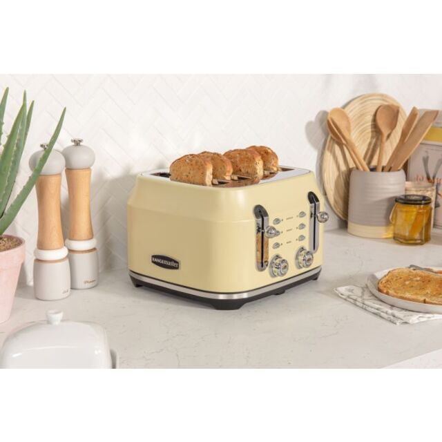 Rangemaster RMCL4S304 CM 4-Slice Long Slot Toaster, variable browning controls, high-lift function,