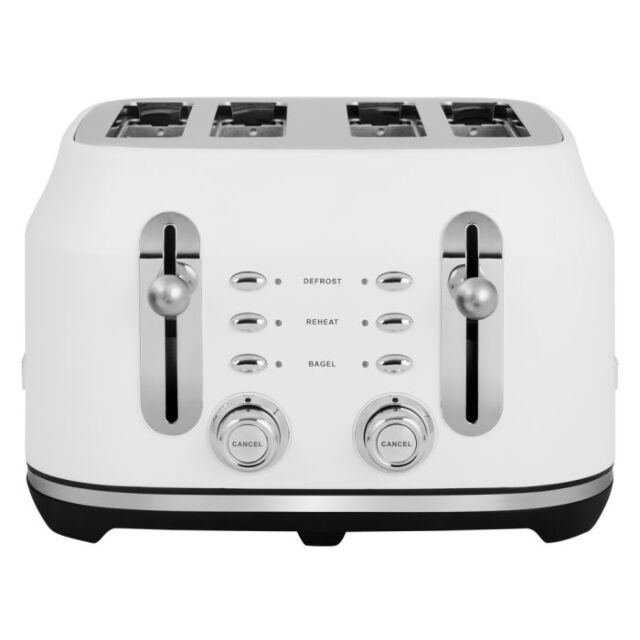 Rangemaster RMCL4S304 WH 4-Slice Long Slot Toaster, variable browning controls, high-lift function,