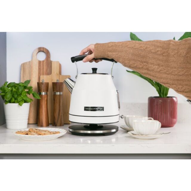 Rangemaster RMCLDK301 WH 1.7L Rapid Boil Cordless Kettle, 3kW, automatic shut-off, boil-dry protecti