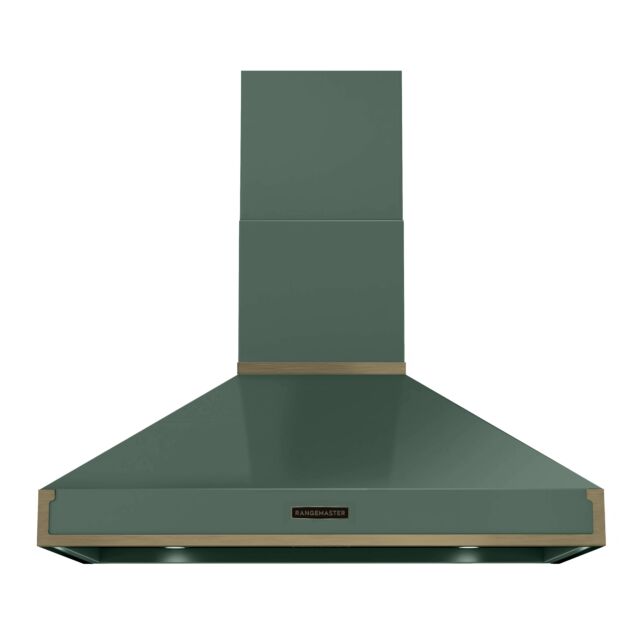 Rangemaster RPREHD100PMGR/AB1 Prestige Hood 100cm Mnrl Grn / A.Brass