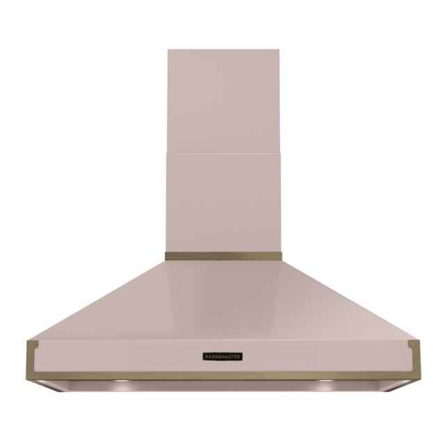 Rangemaster RPREHD100PPPK/AB1 Prestige Hood 100cm Pale Pink /A.Brass