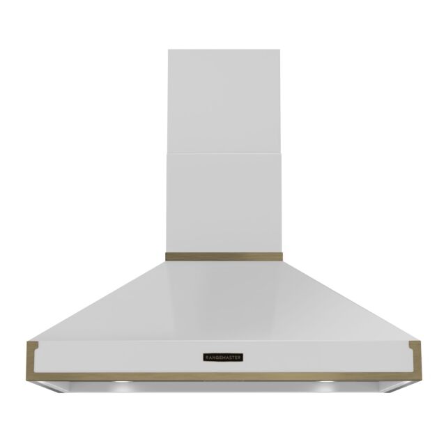 Rangemaster RPREHD100PWHT/AB1 Prestige Hood 100cm White / A.Brass