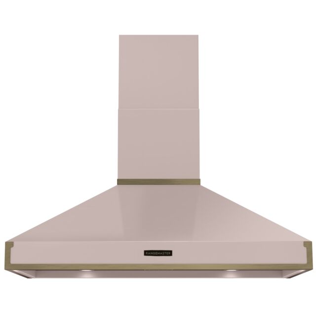 Rangemaster RPREHD110PPPK/AB1 Prestige Hood 110cm Pale Pink /A.Brass