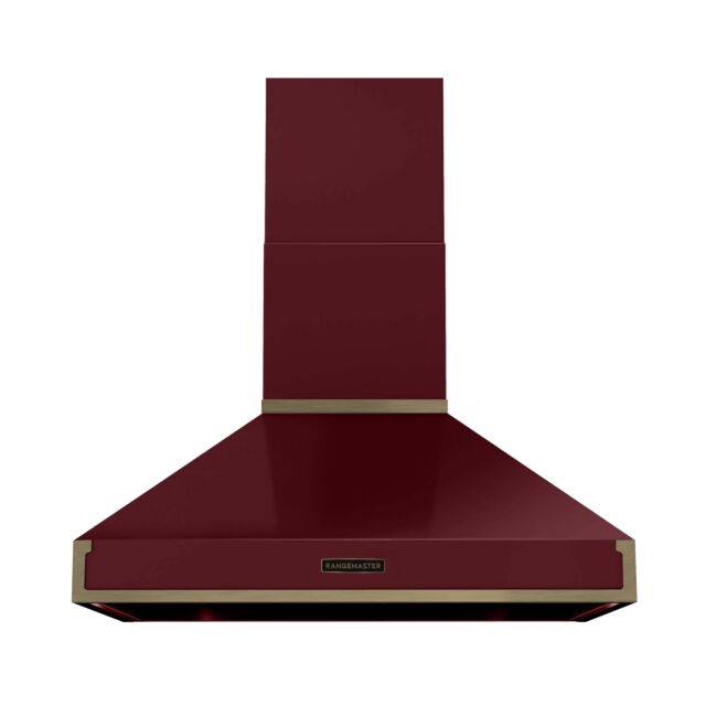 Rangemaster RPREHD90PBOR/AB1 Prestige Hood 90cm Bordeux / A.Brass