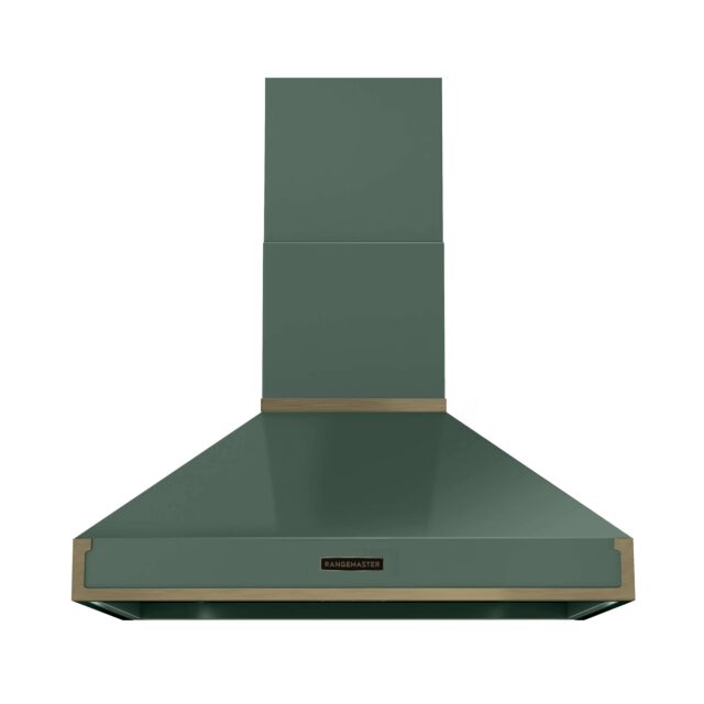 Rangemaster RPREHD90PMGR/AB1 Prestige Hood 90cm Mnrl Grn / A.Brass