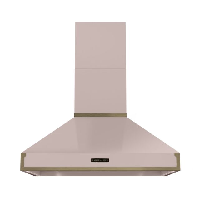 Rangemaster RPREHD90PPPK/AB1 Prestige Hood 90cm Pale Pink / A.Brass