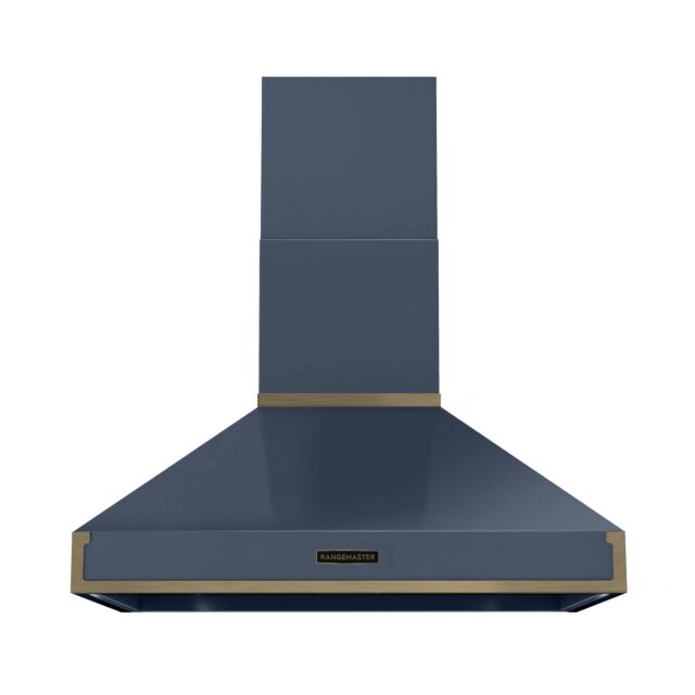 Rangemaster RPREHD90PSTB/AB1 Prestige Hood 90cm Stone Blue /A.Brass