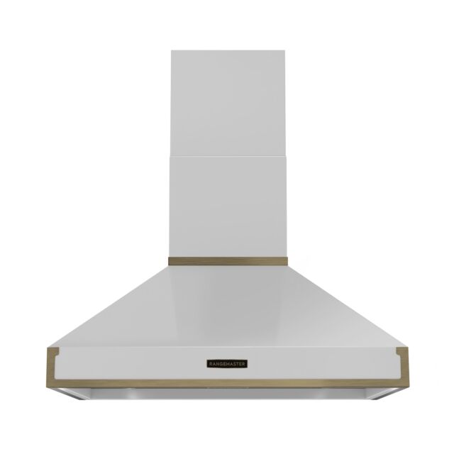 Rangemaster RPREHD90PWHT/AB1 Prestige Hood 90cm White / A.Brass