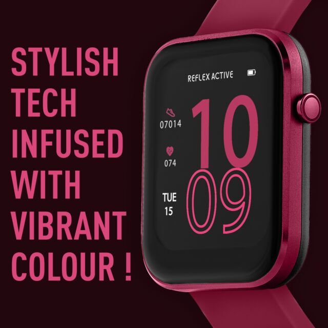 Reflex Active RA12-2158 Series 12 Berry Strap Smart Watch - Berry