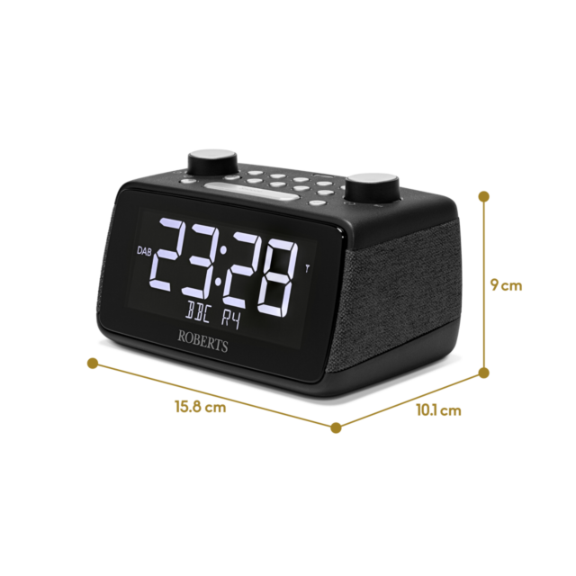 Roberts ORTUS4BK Large digit DAB+ / FM Radio with blutooth, dual alarm, sleep timer with presets (Av