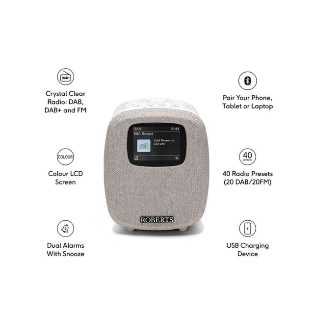 Roberts ORTUS5W DAB+/FM Bluetooth Radio - White Model
