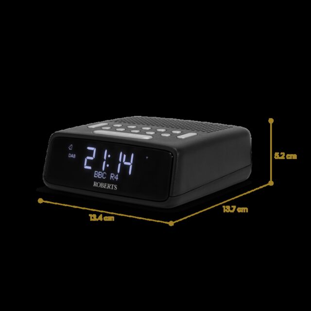 Roberts Radio ORTUSDABBK DAB+/FM Clock Radio - Black