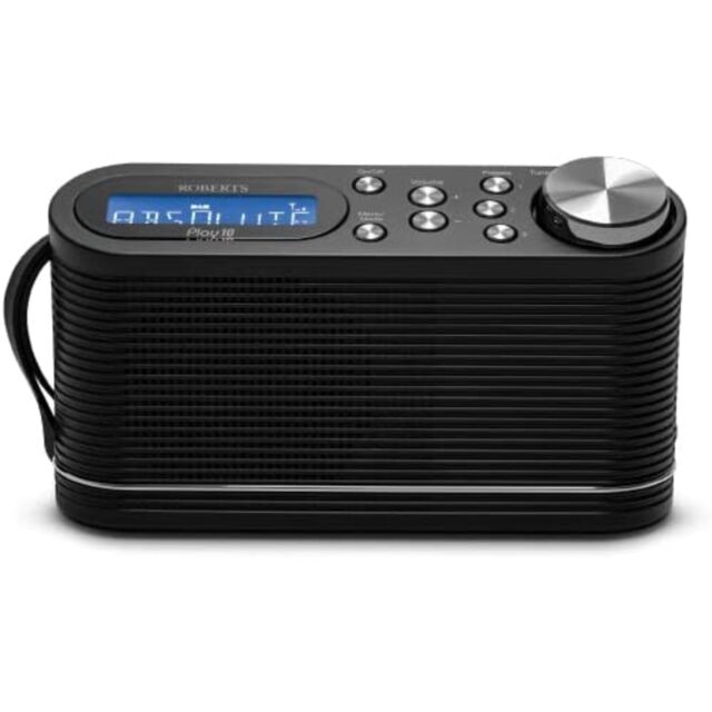 Roberts Radio PLAY10 DAB/DAB+/FM RDS digital portable radio in Black