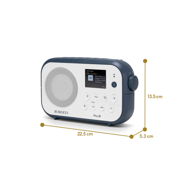 Roberts PLAY30WB DAB / DAB+ / FM RDS digital radio/ TFT colour display with Bluetooth and built-in b