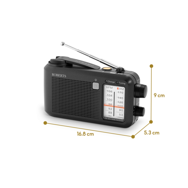 Roberts Radio R9957S Portable FM/AM Radio Black
