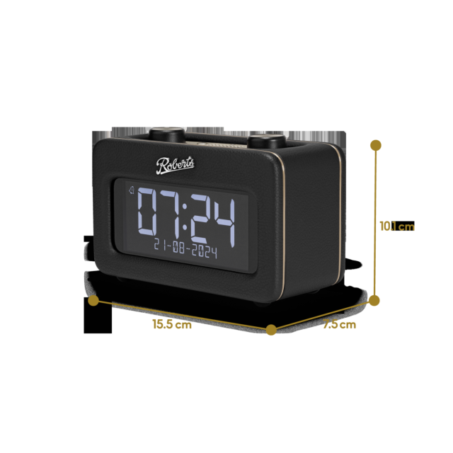 Roberts Radio Revival styled DAB+/FM bedside radio with Bluetooth with Alarms - Black