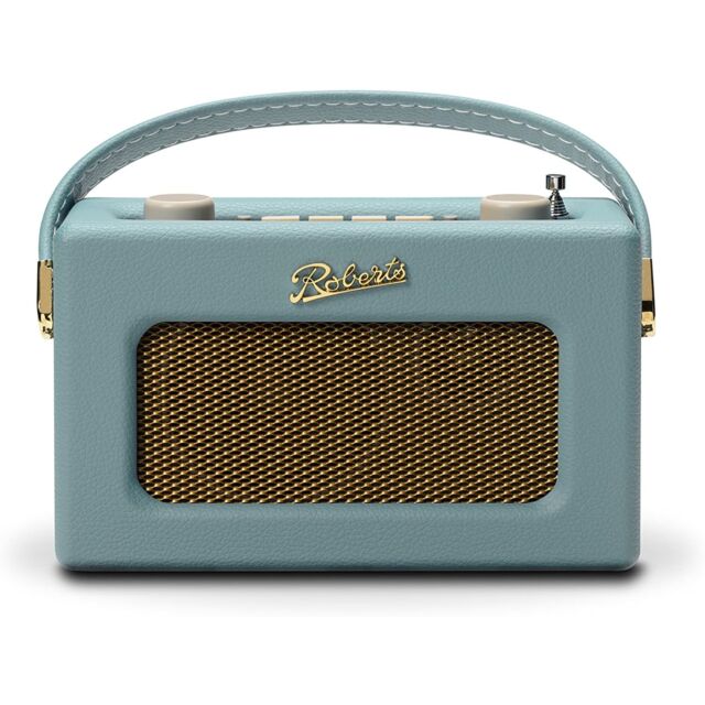Roberts Radio REV-UNOBTDE Revival Uno' DAB/DAB+/FM radio with 2 alarms and line out in Duck Egg Blue