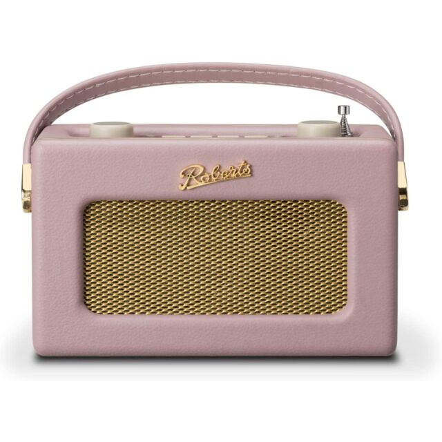 Roberts Radio REV-UNOBTDP Revival Uno' DAB/DAB+/FM radio with 2 alarms and line out in Dusky Pink Bl