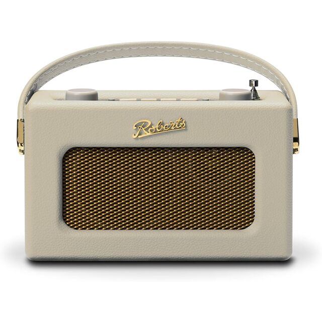 Roberts Radio REV-UNOBTPC Revival Uno' DAB/DAB+/FM radio with 2 alarms and line out in Pastel Cream