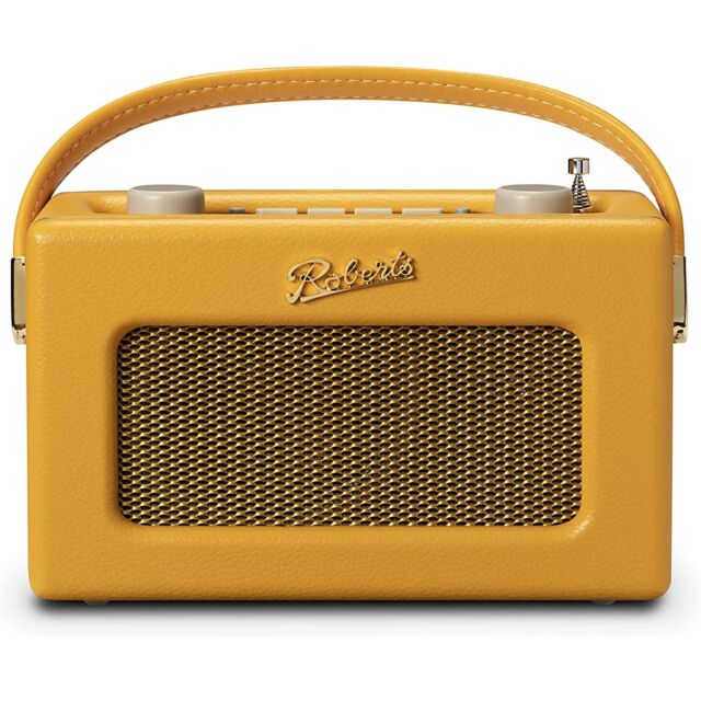 Roberts Radio REV-UNOBTSY Revival Uno' DAB/DAB+/FM radio with 2 alarms and line out in Sunburst Yell
