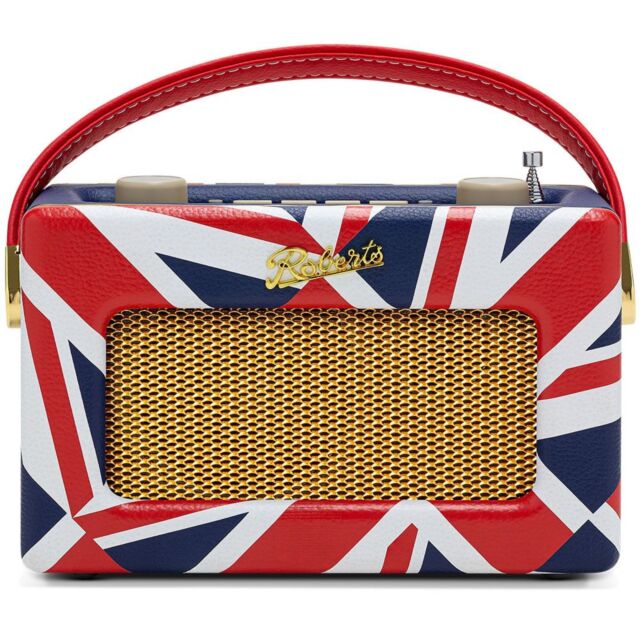 Roberts Radio REV-UNOBTUJ Revival Uno' DAB/DAB+/FM radio with 2 alarms and line out in Union Jack Bl