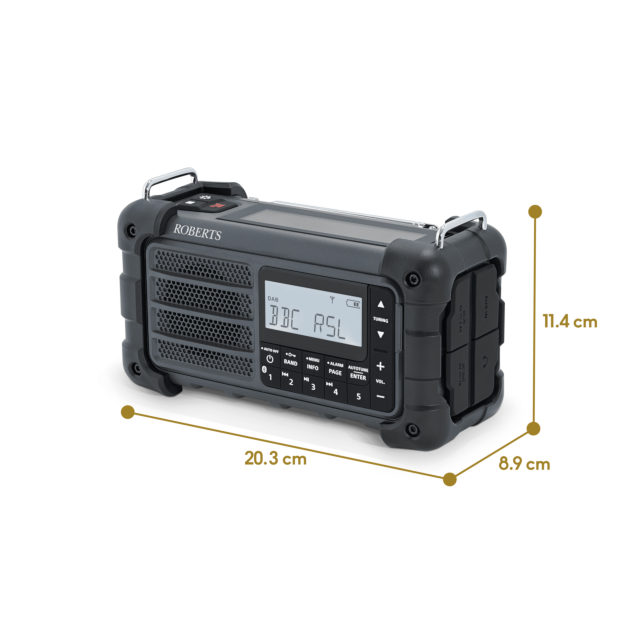 Roberts SOLAR DAB 99 DAB+/FM multi-powered radio with Bluetooth, USB/rechargeable battery/hand crank