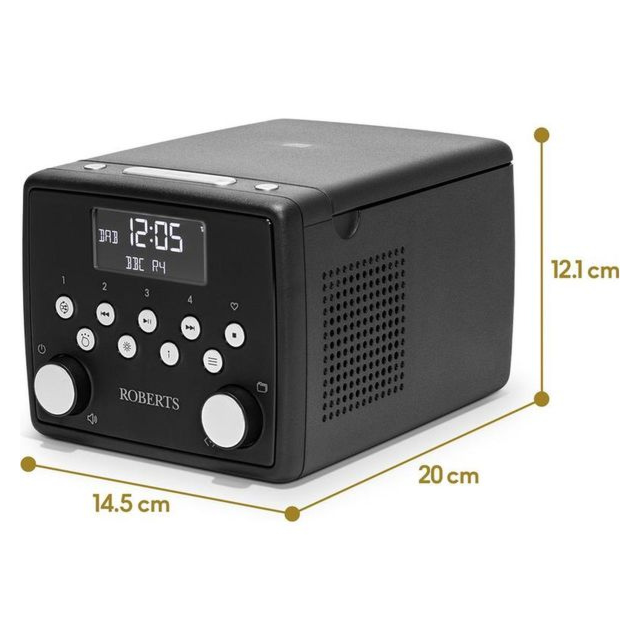 Roberts Sound 49 DAB+/FM Clock Radio with Bluetooth - Black