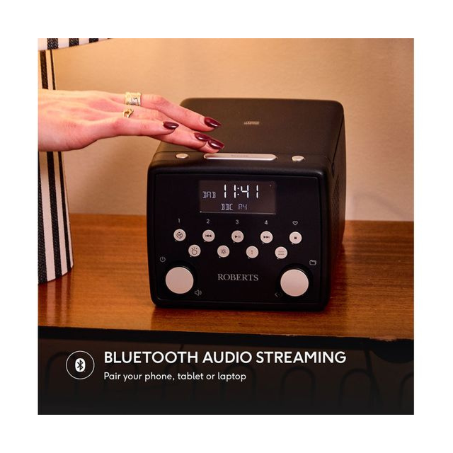 Roberts Sound 49 DAB+/FM Clock Radio with Bluetooth - Black