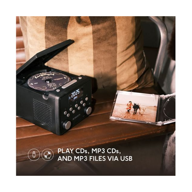 Roberts Sound 49 DAB+/FM Clock Radio with Bluetooth - Black