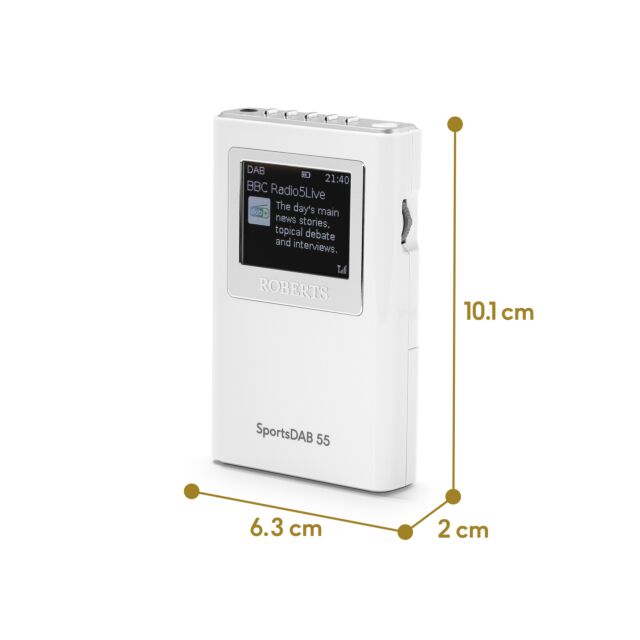 Roberts SPORTSDAB55 DAB/DAB+/FM RDS personal digital radio with full colour LCD Display AVAILABLE AU