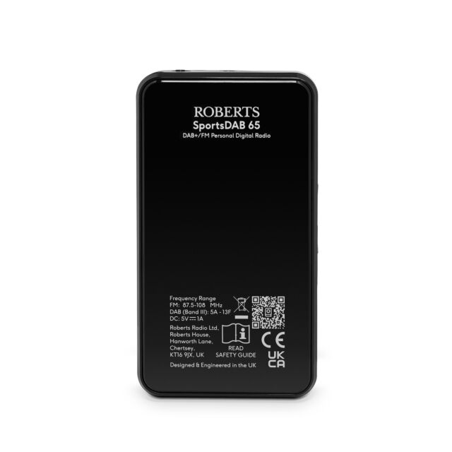 Roberts SPORTSDAB65 DAB/DAB+/FM RDS personal digital radio with full colour LCD Display and Built-In
