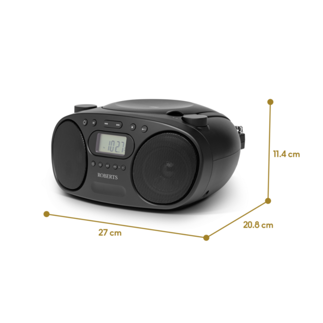 Roberts ZOOMBOXFMBLK Fm/Mw/Cd Stereo Radio In Black