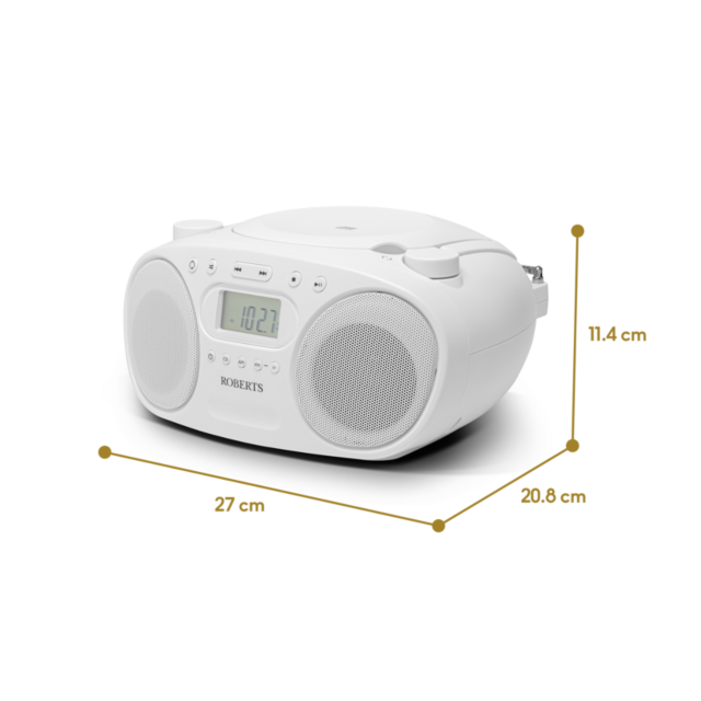 Roberts ZOOMBOXFMW Fm/Mw/Cd Stereo Radio In White