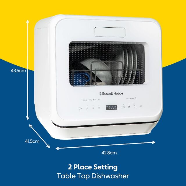 Russell Hobbs RH2TTDW101W 2 Place Setting Table Top Dishwasher In White
