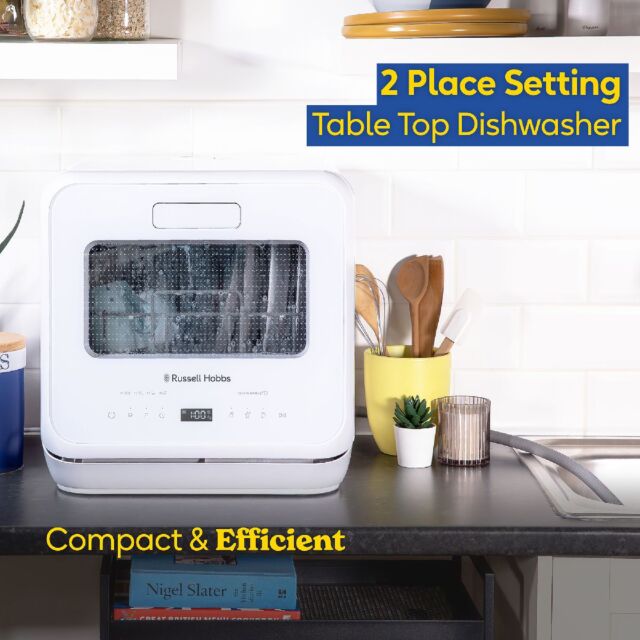 Russell Hobbs RH2TTDW101W 2 Place Setting Table Top Dishwasher In White