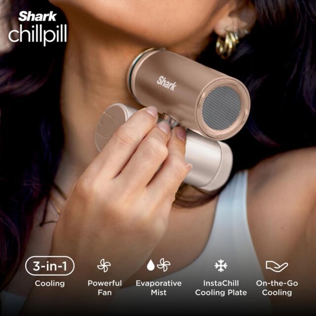 Shark FA022UKBR ChillPill 3-in-1 Fan, Mist & InstaChill System - Iced Latte